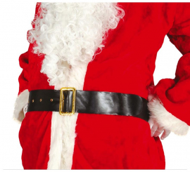 Faixa preta com fivela em ouro de 120 cm