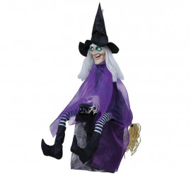 Witch pendant with light, sound and movement 90 cm