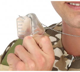 Pingente Militar com Crachá de Identificação