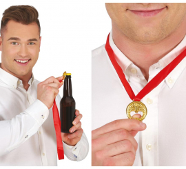 Colar abridor de garrafas com fita vermelha