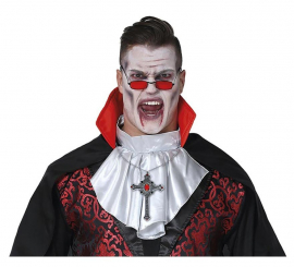 Colar cruz com rubi 12 cm