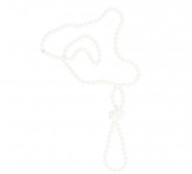 Colar de pérolas brancas de 65 cm