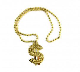 50cm Gold Necklace with 8cm Dollar Symbol