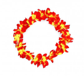 Colar Havaí médio vermelho e amarelo 46 cm