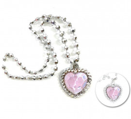 Colar princesa coração rosa