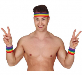 Set of 2 Wristbands and Multicolor Ribbon