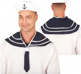 Conjunto de marinheiro: chapéu e cachecol