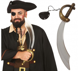 Conjunto de sabre pirata 47 cm. e remendo