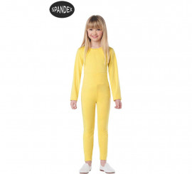 Conjunto de collant de elastano amarelo de 2 peças para crianças