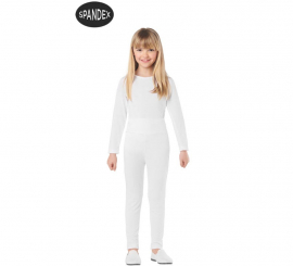 Conjunto de collant de elastano branco de 2 peças para crianças