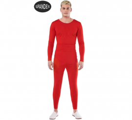 Conjunto de collant de elastano vermelho de 2 peças para homem