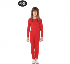 Conjunto de collant de elastano vermelho de 2 peças para crianças