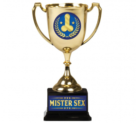 Copo Mister Sex dourado e azul 18 cm