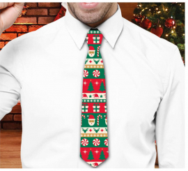 Gravata Candy Cane Vermelha e Verde de 45 cm