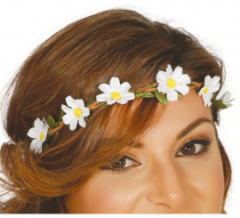 Grinalda com flores brancas