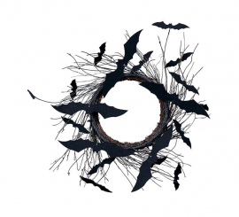 Coroa Morcego Preto 30 cm
