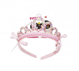 Pink rhinestone princess crown with bows