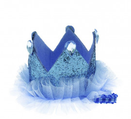 Dark blue princess crown with tulle
