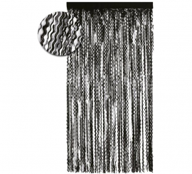 100x200cm Black Holographic Wavy Fringe Curtain