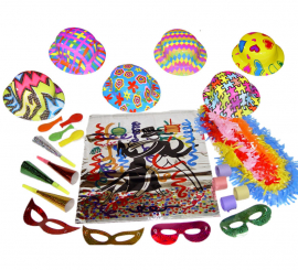 Bombín Party party favors for New Year's Eve in a metallic bag. Bag + 6 pieces