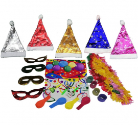 Santa Claus party favors for Christmas or New Year's Eve in a metallic bag. Bag + 6 pieces