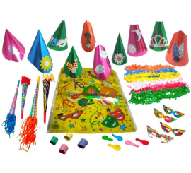 Popular Metallic Party Favors for New Year's Eve in a metallic bag. Bag + 6 pieces