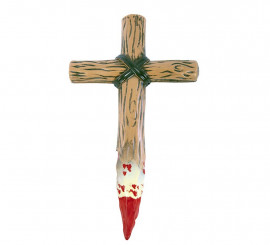 Vampire Killer Cross with fake blood 30.5X18 cm