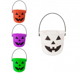 Balde de abóbora de Halloween de 20 cm em várias cores