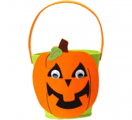 Balde de abóbora para doces ou travessuras