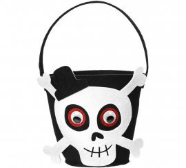 Balde de caveira para doces ou travessuras