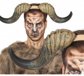 Chifres de búfalo marrom e preto