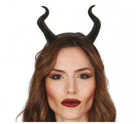 Demon Headband with Black Horns