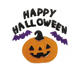 Pumpkin Gel Decoration 'Happy Halloween' 20x25 cm