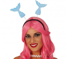 Headband with Blue Mermaid Tails