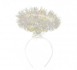 Tiara de anjo com efeito holográfico brilhante