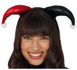 Tiara Arlequim Vermelha e Preta