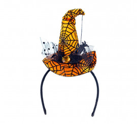 Tiara de Bruxa Aranha Laranja