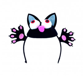 Tiara com boné de gato surpreso