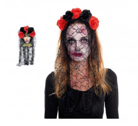 Catrina Tiara Rosas e Véu