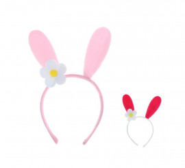 Tiara Coelho Flor Branca Cores Sortidas
