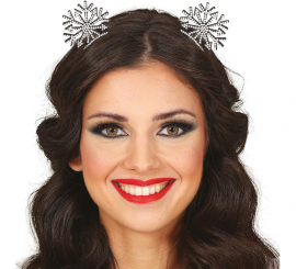 Tiara de floco de neve prateada