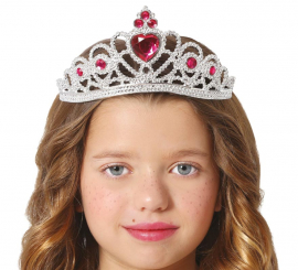 Children's silver and red heart headband