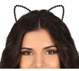 Tiara de gatinho metálico adulto