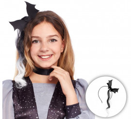 Tiara de Morcego com Tufo Preto