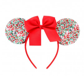 Little Mouse Christmas headband with children's bow