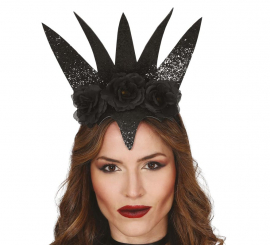 Tiara da Rainha com Flores Negras