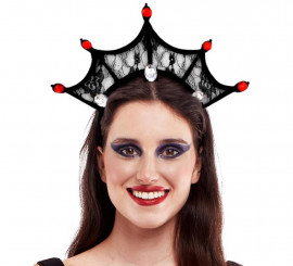 Dark Evil Queen Headband with Gems