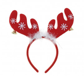 Tiara de rena vermelha com sinos
