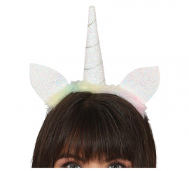 Faixa de cabeça de unicórnio branco