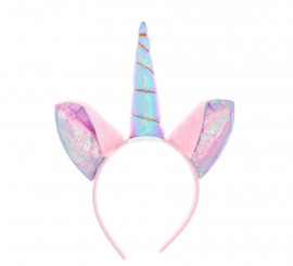 Tiara de unicórnio lilás de pelúcia